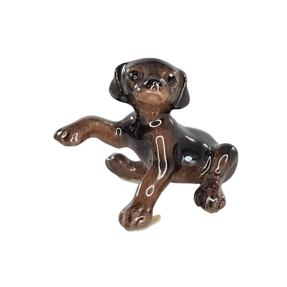 Hagen Renaker Miniature Doberman Puppy Figurine Dog Ceramic Collectible - Picture 1 of 8